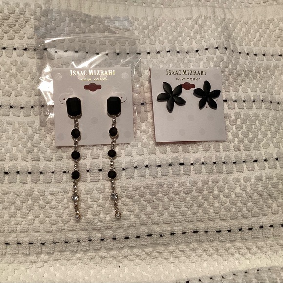 Isaac Mizrahi Black & Gold Earrings Two Pack Set 🆕 - Picture 1 of 3